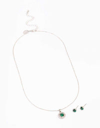 Rhodium Diamante Halo Jewellery Set - Lovisa