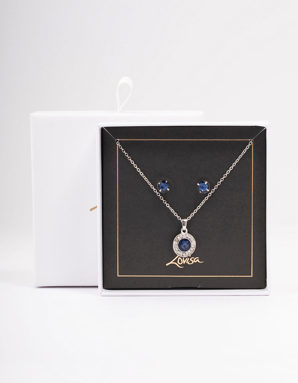Silver Diamante Halo Jewellery Set