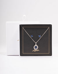 Silver Diamante Halo Jewellery Set - link has visual effect only