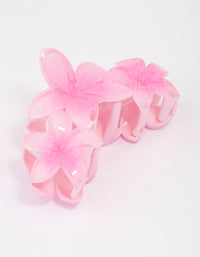 Pink Trio Tropical Flower Hair Claw - link has visual effect only