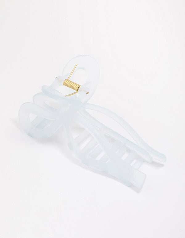 Blue Large Bow Hair Claw Clip