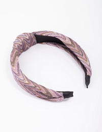 Purple Fabric Chevron Twisted Knotted Headband - link has visual effect only