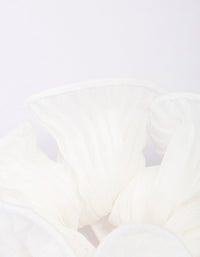 White Fabric Pleated Hair Scrunchie - link has visual effect only