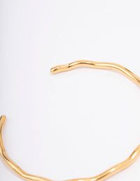 Gold Plated Stainless Steel Mini Wave Wrist Cuff - link has visual effect only