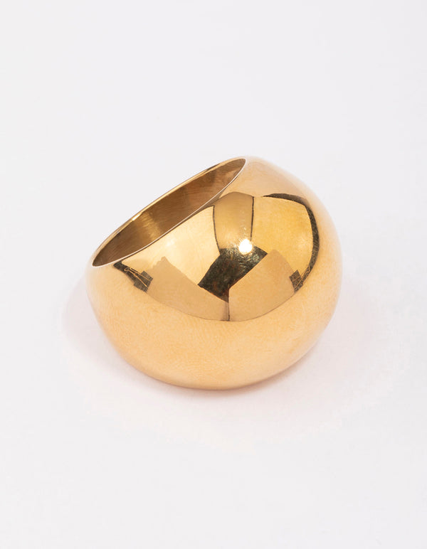 Gold Plated Stainless Steel Large Bubble Ring