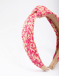 Pink Fabric Wave Twisted Knotted Headband - link has visual effect only