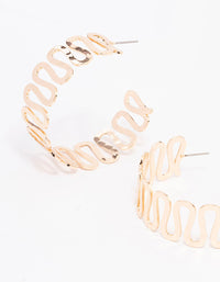 Gold Large Swirl Hoop Earrings - link has visual effect only