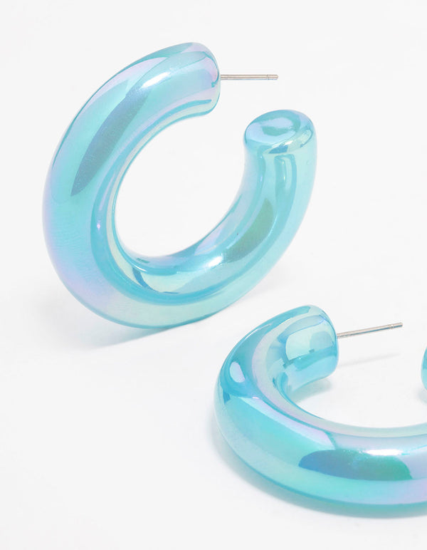 Blue Medium Hoop Earrings - Lovisa