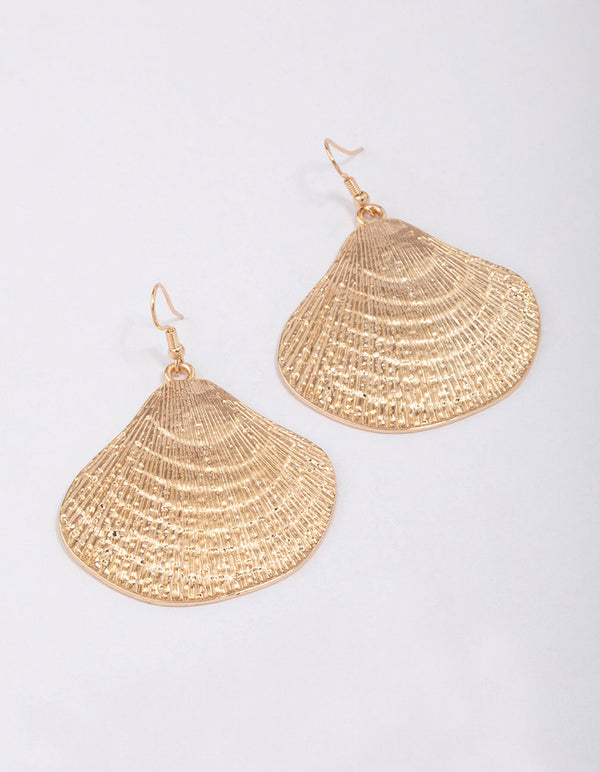 Gold Multi Shell Drop Earrings