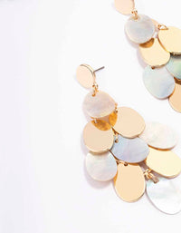 Gold Genuine Shell Disc Drop Earrings - link has visual effect only