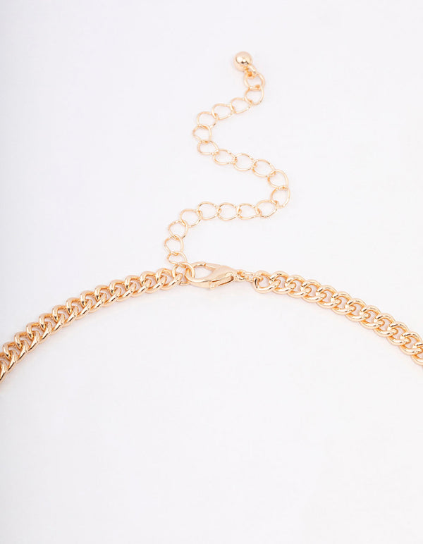 Gold Statement Pearl Short Necklace