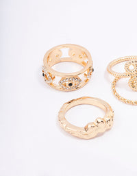 Gold Mixed Textured Ring 6-Pack - link has visual effect only