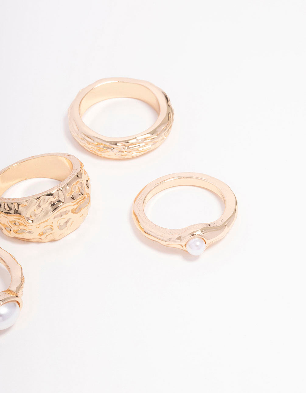 Gold Mixed Stone Ornate Ring 5-Pack