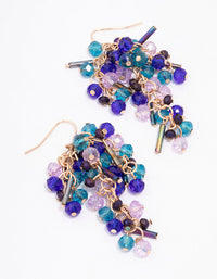Gold Mixed Cascading Beaded Drop Earrings - link has visual effect only
