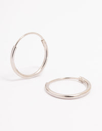 Platinum Sterling Silver Hoop Earrings 12mm - link has visual effect only