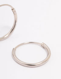 Platinum Sterling Silver Hoop Earrings 12mm - link has visual effect only