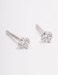 Platinum Sterling Silver Baby Cubic Zirconia Stud Earrings - link has visual effect only