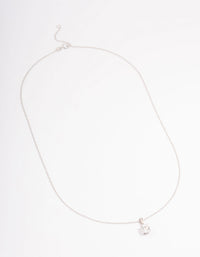 Sterling Silver Solitaire Cubic Zirconia Pendant Necklace - link has visual effect only