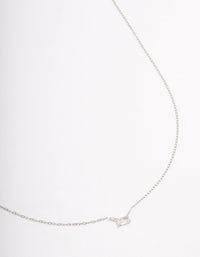 Platinum Sterling Silver Baguette Cubic Zirconia Pendant Necklace - link has visual effect only