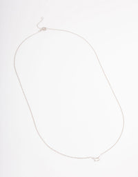 Platinum Sterling Silver Baguette Cubic Zirconia Pendant Necklace - link has visual effect only