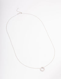 Platinum Sterling Silver Pave Cubic Zirconia Pendant Necklace - link has visual effect only