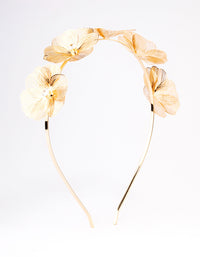 Gold Wire Diamante Flower Headband - link has visual effect only