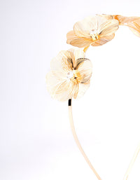 Gold Wire Diamante Flower Headband - link has visual effect only