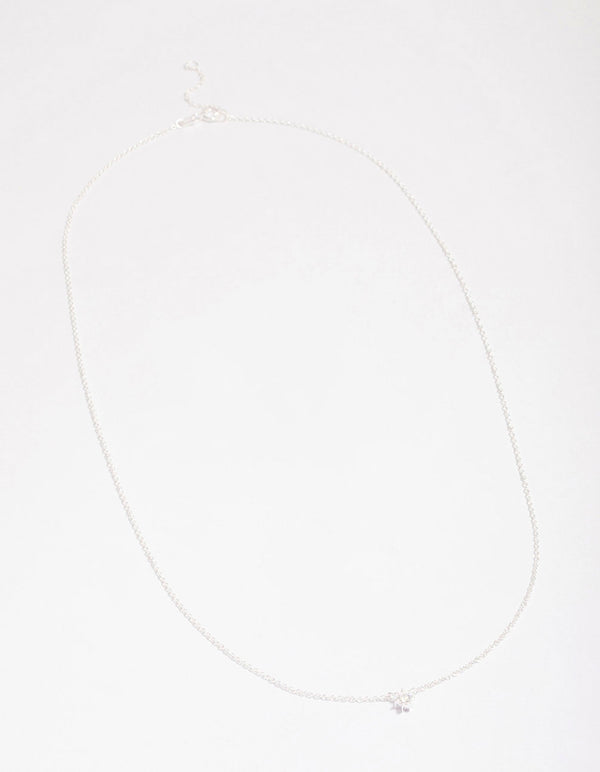 Sterling Silver Cubic Zirconia Dainty Pendant Necklace