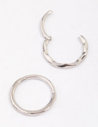 Surgical Steel Wavy Sleeper Hoop Earrings 10mm - link has visual effect only