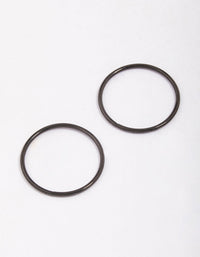 Black Surgical Steel Sleeper Hoop Earrings 16mm - link has visual effect only