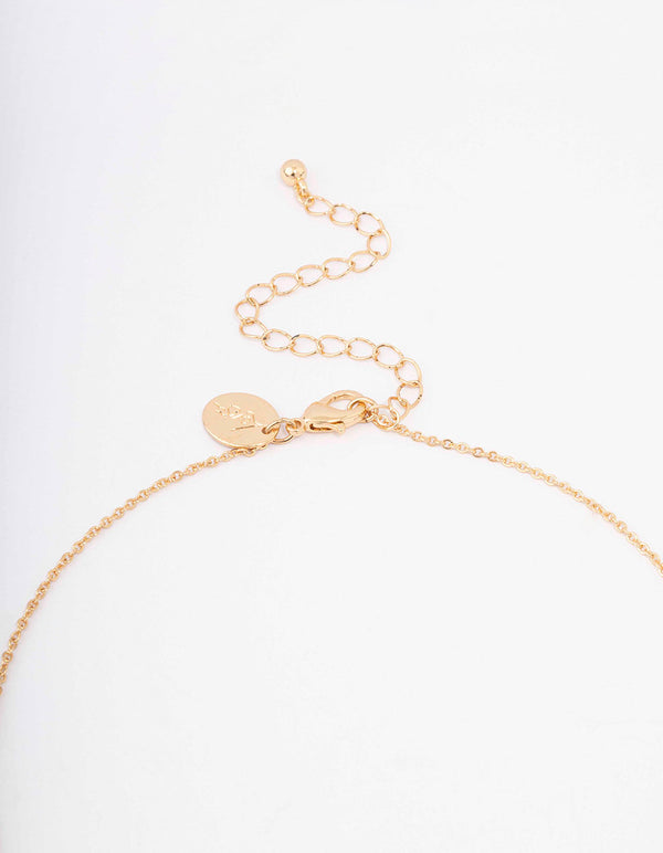 Gold Plated Pendant & Pearl Necklace
