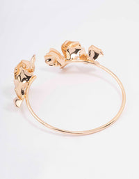 Gold Plated Pearl Centre Flower Wrist Cuff - link has visual effect only