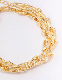 Gold Plated Chunky Weave Bracelet - link has visual effect only