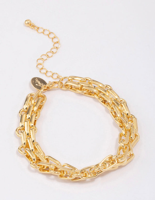 Gold Plated Chunky Weave Bracelet