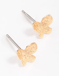 Gold Sandblast Butterfly Stud Earrings - link has visual effect only