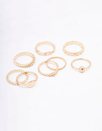Gold Pattern Heart Ring Pack - link has visual effect only