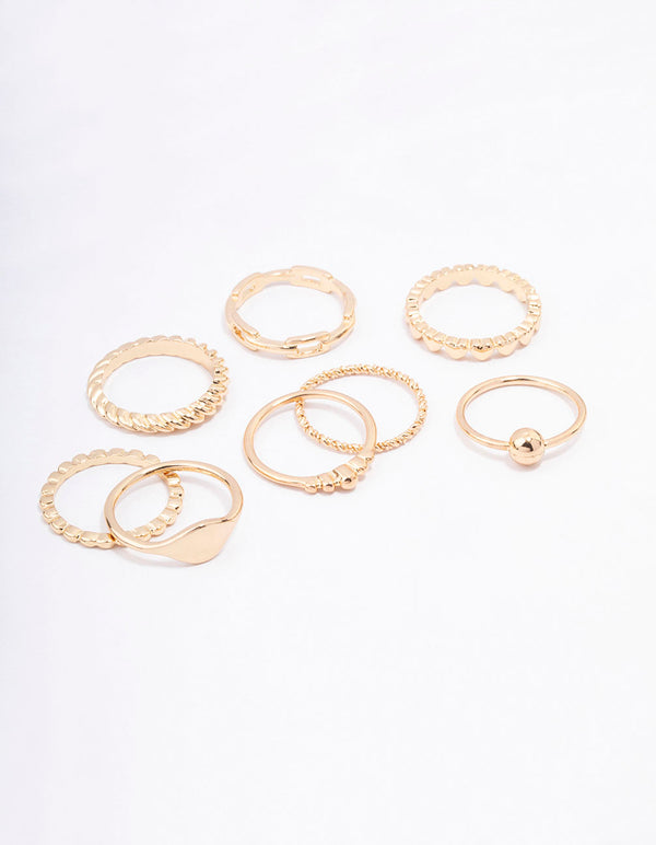 Gold Pattern Heart Ring Pack