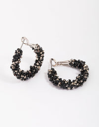 Silver Crushed Stone Hoop Earrings - link has visual effect only