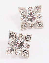 Silver Diamante Square Stud Earrings - link has visual effect only