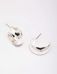 Silver Open Chubby Hoop Earrings 30mm - link has visual effect only