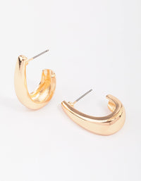Gold Stretch Rectangular Hoop Earrings - link has visual effect only