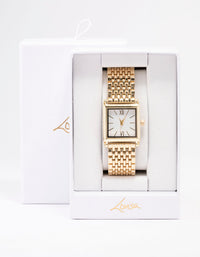 Gold & White Square Watch - link has visual effect only