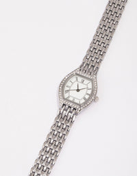 Rhodium Vintage Diamante Watch - link has visual effect only