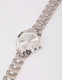 Rhodium Large Roman Numeral Watch - link has visual effect only