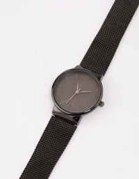 Black Round Simple Mesh Watch - link has visual effect only