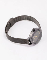 Black Thin Simple Mesh Watch - link has visual effect only