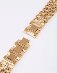 Gold Double Chain Watch Band 42/44/45mm - link has visual effect only