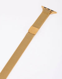 Gold Thin Mesh Watch Band 42/44/45mm - link has visual effect only