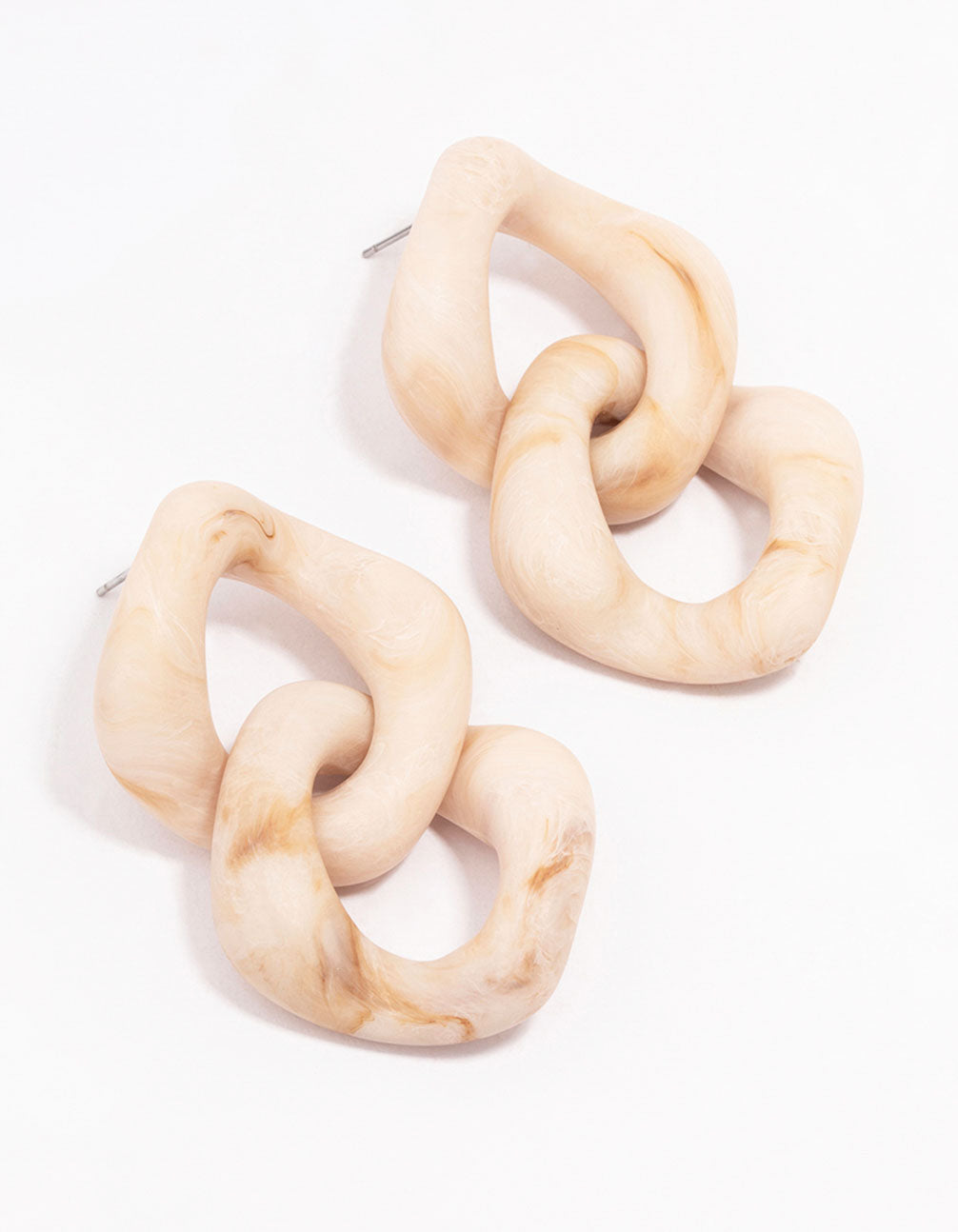 Natural Double Chain Link Drop Earrings