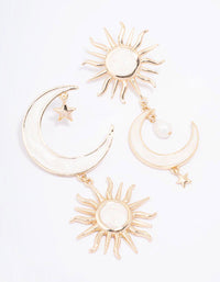 Gold Celestial Marble Drop Earrings - link has visual effect only